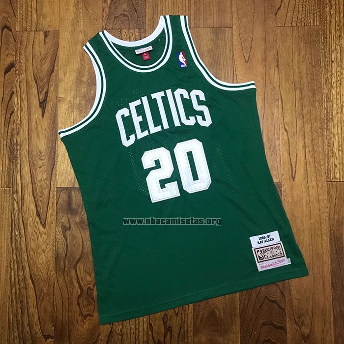 Camiseta Boston Celtics Ray Allen NO 20 Mitchell & Ness 1996-97 Verde